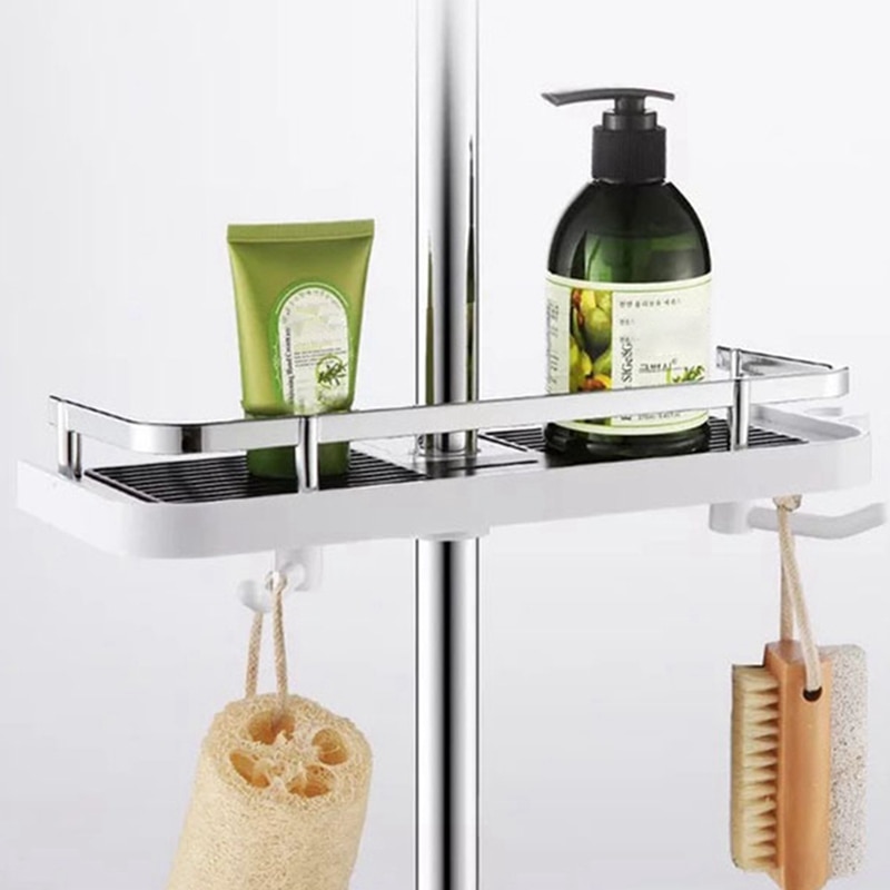 Praktische Schlecht Pol Dusche Lager Gestell-Halfter Organizer Badezimmer verwöhnen Dusche Shampoo Tablett Einreihigen Dusche Kopf Halfter