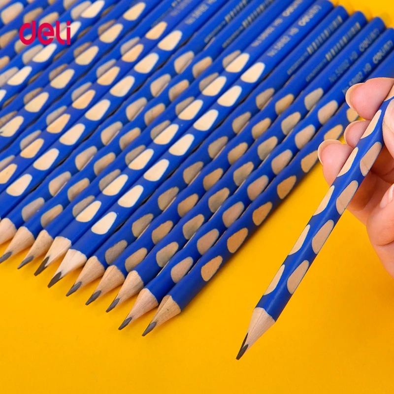 Delikatessen 12pcst/einstellen Dreieck Holz Bleistift 2B HB Graffiti Graphit Bleistift Richtige Schule freundlicher Bleistifte Schreiben Fähigkeiten schreibwaren