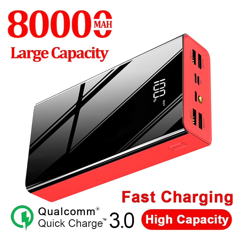 80000mAh Energie Bank Große Kapazität LCD Energie Externe Batterie USB für Samsung Xiaomi Iphone Tragbare praktisch Ladegerät