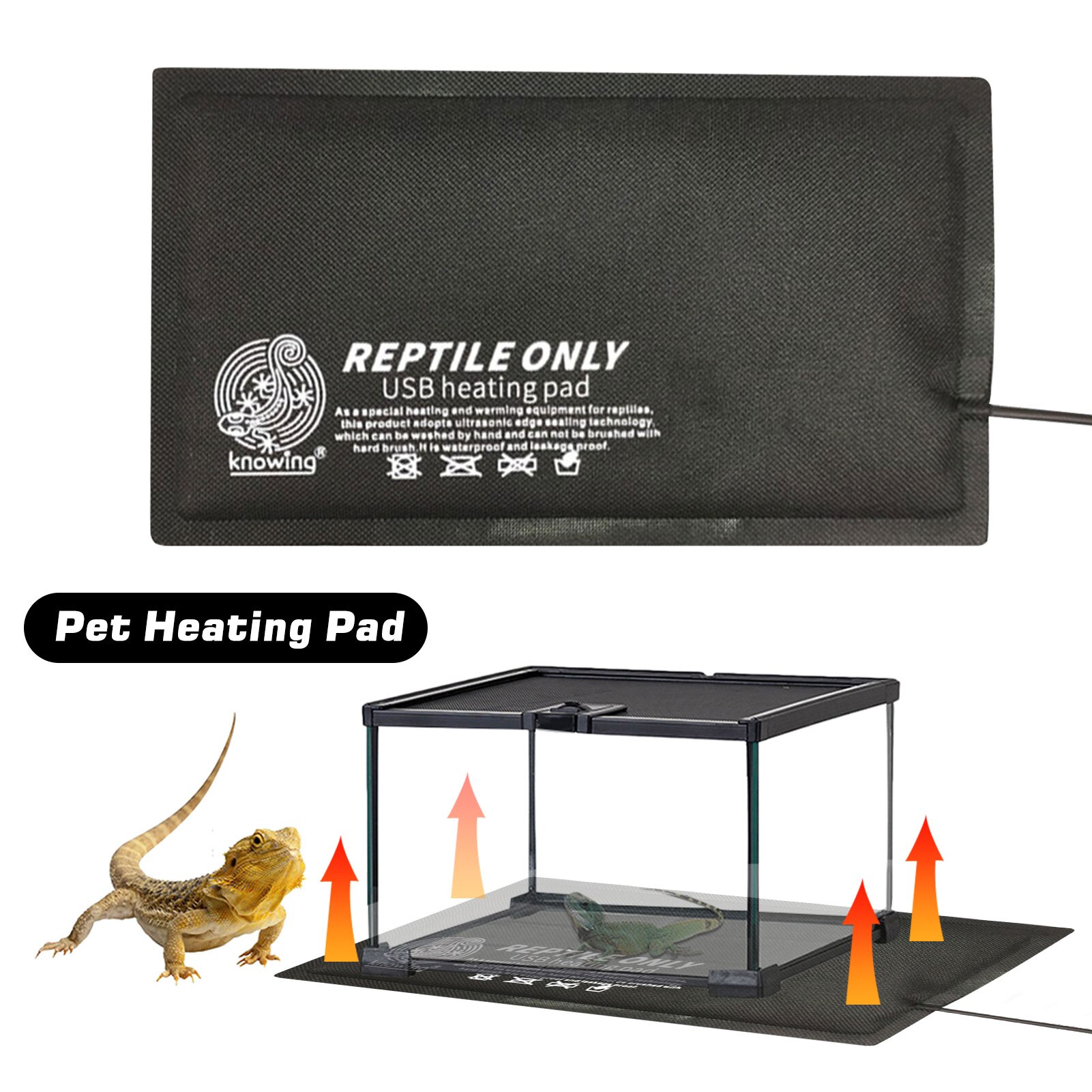Reptil USB Heizung Pad Krabbeln Haustier Konstante Temperatur Wasserdicht Haustier Gecko Heizung Pad in Winter