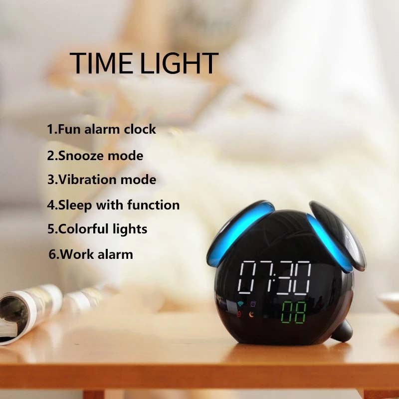 Intelligente induktion bunte pilz lampe elektronische uhr Mini digitale uhr LED uhr uhr kleine tisch uhr leucht stumm