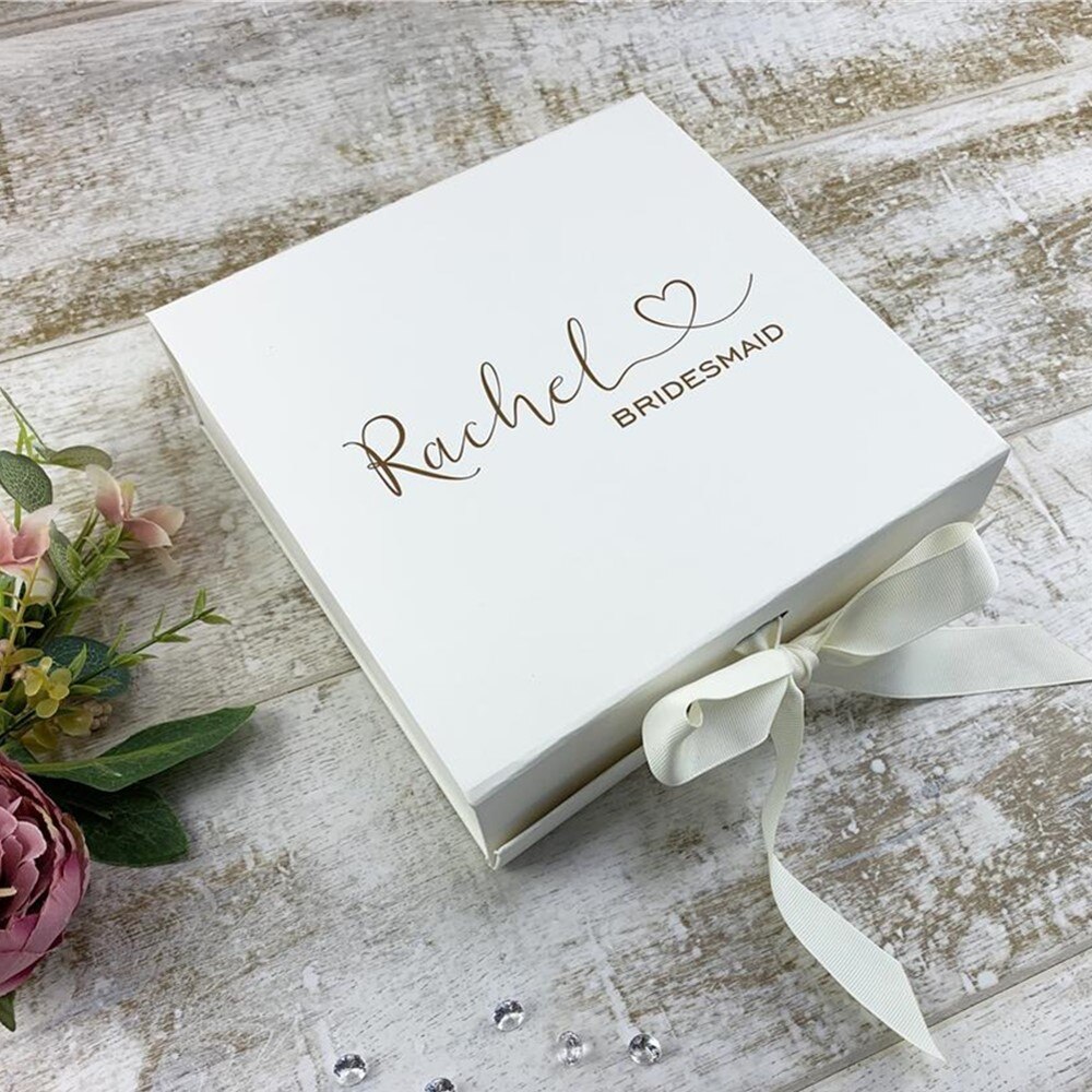 Hochzeit Geburtstag Boxen, Wird Sie werden meine Brautjungfer Vorschlag BoxBridal dusche boxen, Folie Gold, erste Kommunion, Flitterwochen