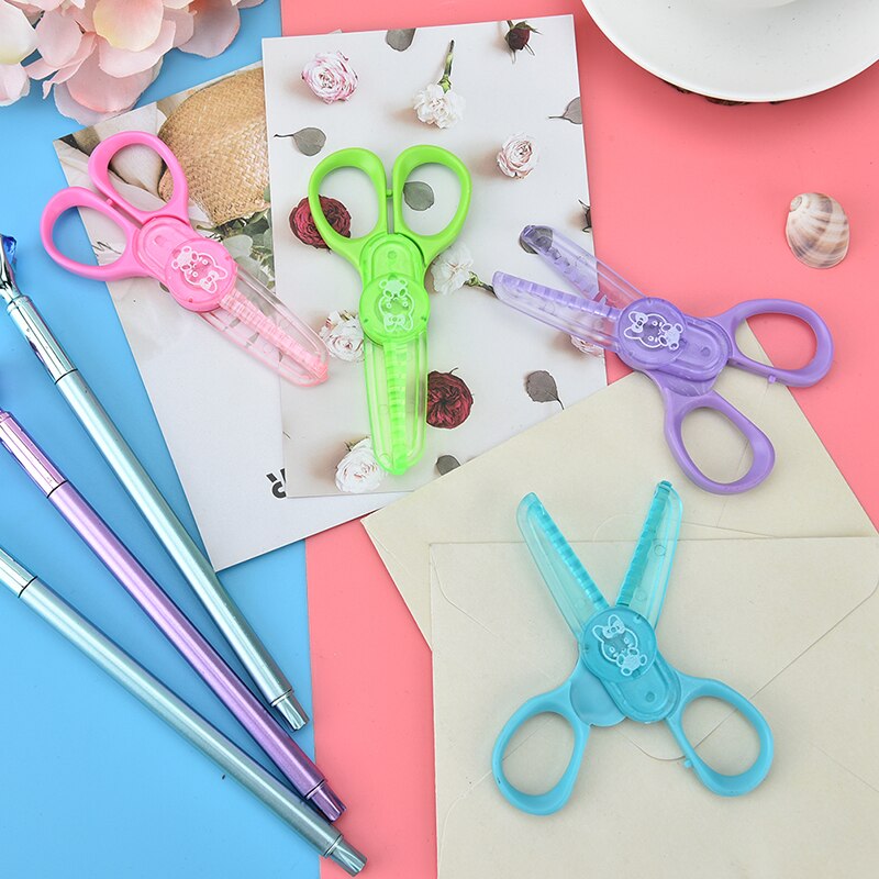 Kawaii Kunststoff Schreibwaren Schere DIY Nette Für Papier Cutter Scrapbooking freundlicher Büro Schule Liefert Koreanische Schere Schüler