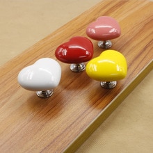 38MM Bunte Keramik liebe herz Schrank Knöpfe Tür ziehen Griffe Schrank Schublade Schrank Möbel Griff Knöpfe