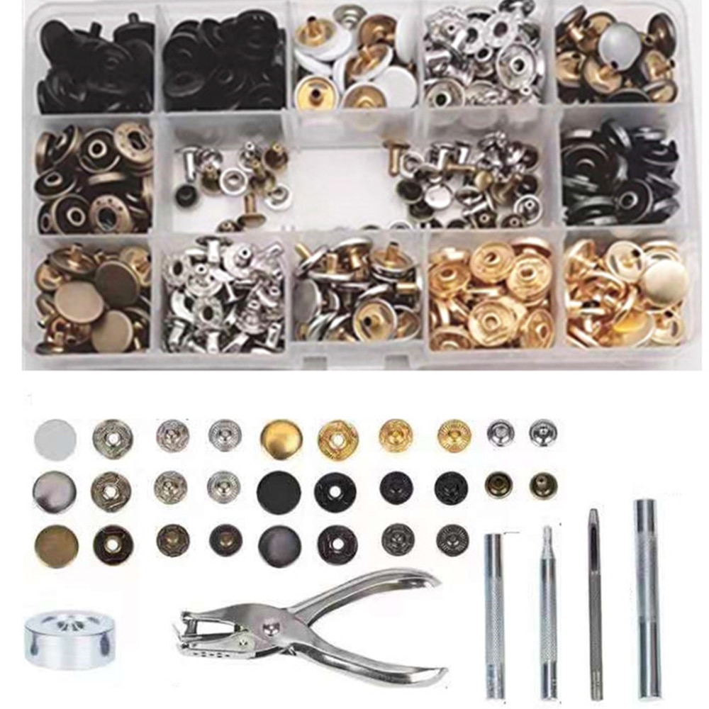 100 stücke schnappen doppel Deckel nieten und 12,5mm druckknopf Outfit für Mäntel, graben mäntel, Denim, taschen Mit Befestigungs Werkzeug