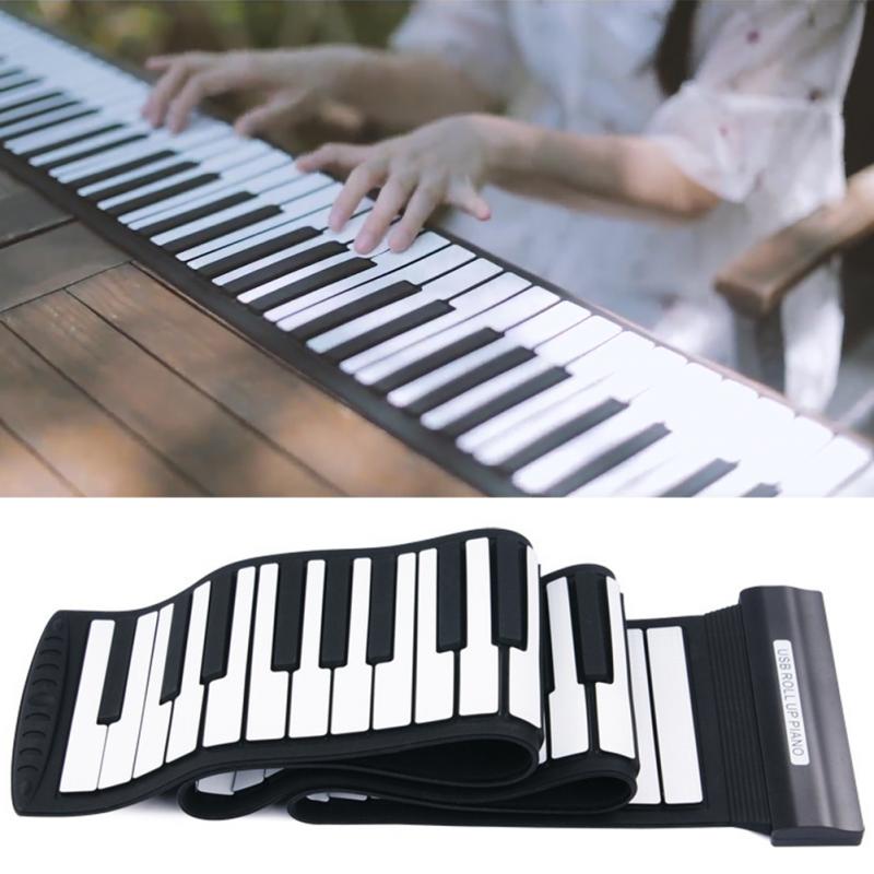 flexibel 88 Tasten Tastatur Für Kind Midi- Ausgang Wiederaufladbare Elektronische Klavier Silikon Faltbare Rekord Mit Lautsprecher rollen hoch Klavier