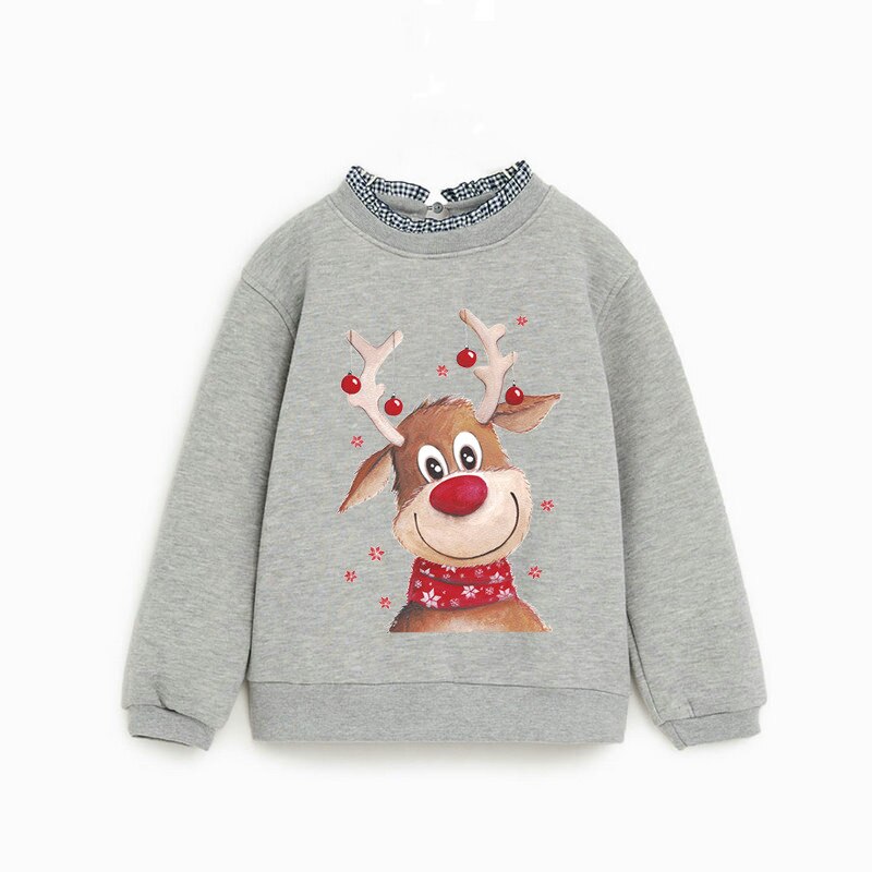 Stelle schutz kleidung-sohn schöNe elch Weihnachten heißer malerei aufkleber DIY heiße Transfer kleidung malerei