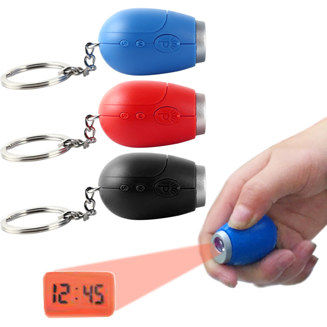 Tragbare Uhr Mini Digitale Projektion Uhr LED Schlüsselanhänger Uhr Nacht Licht Magie Projektor Uhr despertador