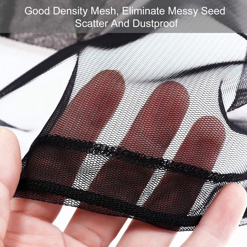 Vogel KäFeige Abdeckung Samen Fänger Vogelkäfig Nylon Gittergewebe Netz Abdeckung Felsen Schutz (Schwarz)