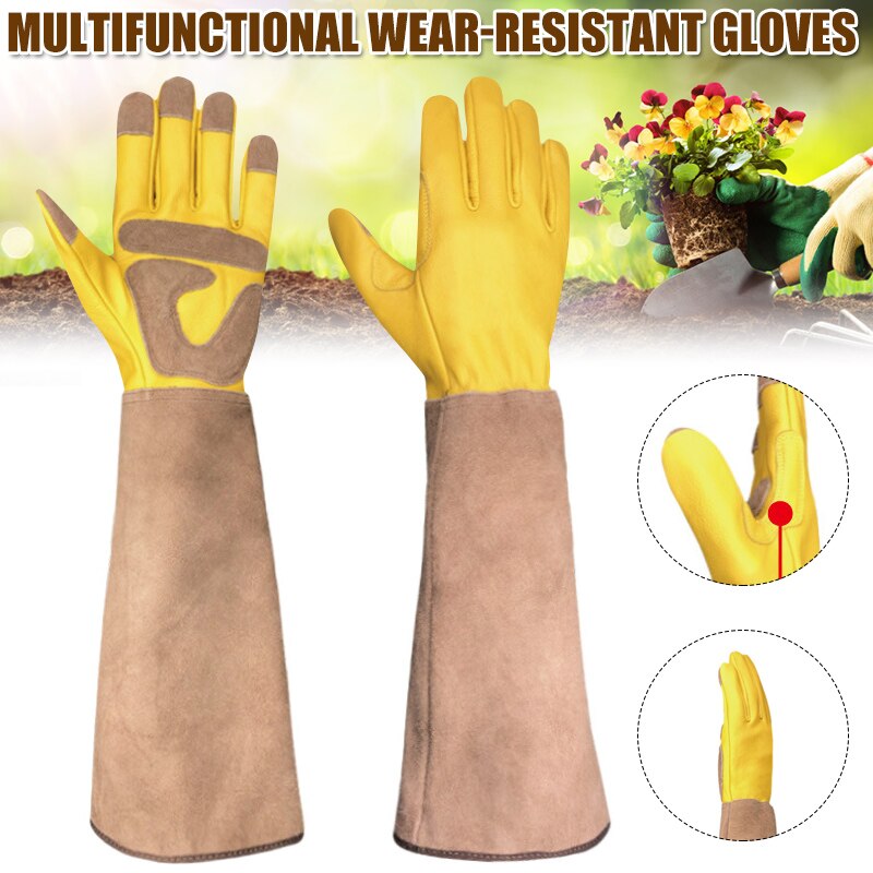 Lange Gartenarbeit Handschuhe Rose Rebschnitt Dorn nachweisen Garten Handschuhe mit Lange Unterarm Schutz Panzerhandschuhe unisex-M25