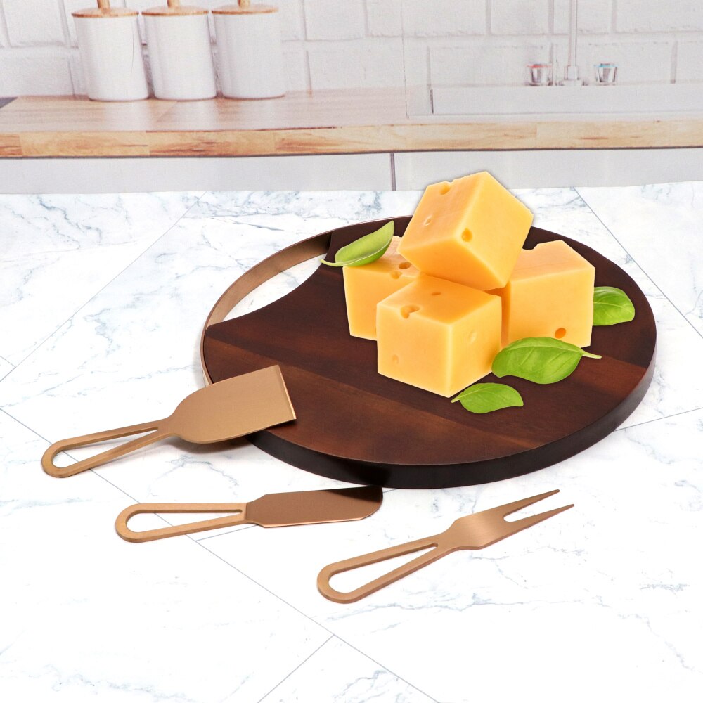 Jaswehome 4 stücke Käse Gremium einstellen 3 stücke Käse Messer Und Käse Bord Portion Utensilien Wurstwaren Bord Und Besteck Messer einstellen