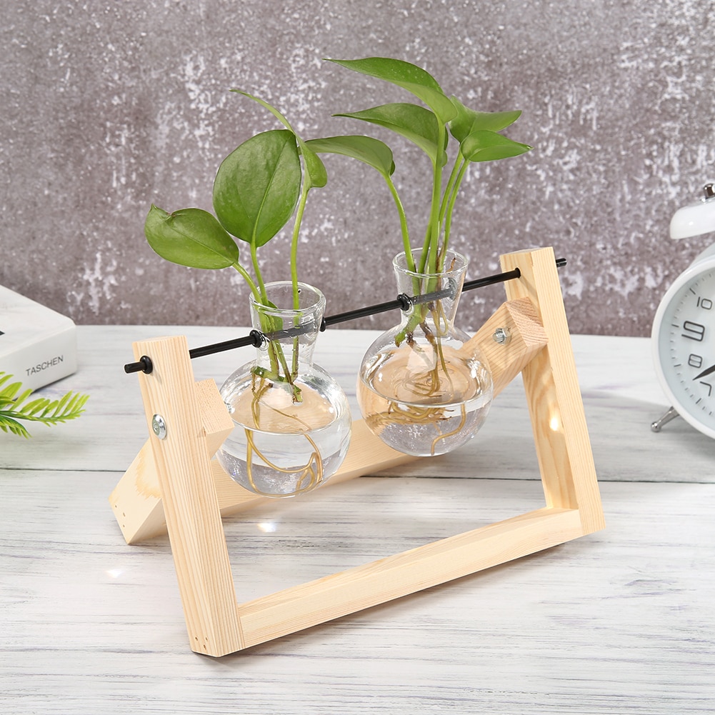 Terrarium Vase Sparen Sie Zeit und Energie für Bequemlichkeit Hydrokultur Pflanze Bonsai Holzrahmen Blumentopf Heimat Sekretariat Dekor