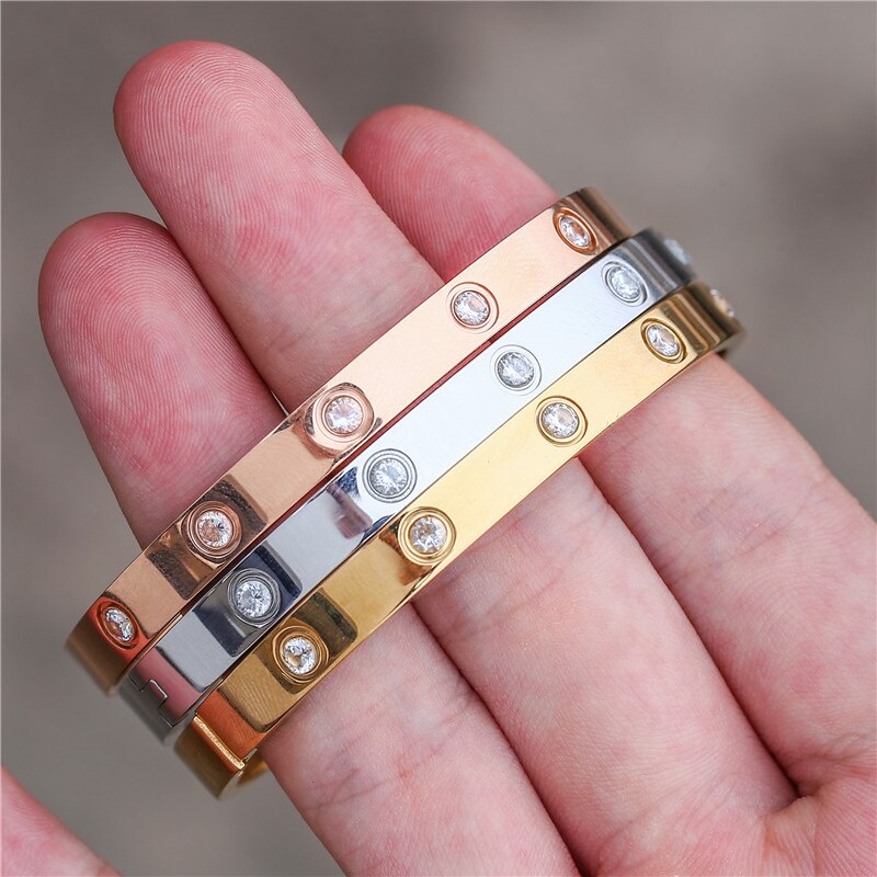 Rose Gold Armbinde Armreif Frauen Kristall Böhmischen edelstahl Offene Armreif Modeschmuck liebe valentinstag