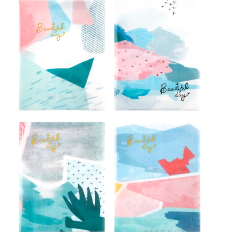 A4 Ordner Schüler Papier Clip Ordner PP Präsentation Ordner Büro Organisatoren Datei Ordner Organizer 4 taschen innen