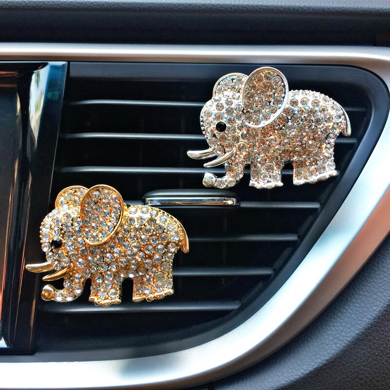1Stck Elefanten Luft Auslauf Clip Auto Parfüm Auto Zubehör Auto-Styling Diamant Kristall Lufterfrischer Auto Dekoration