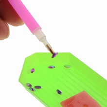 3 teile/satz DIY Rosa Acryl Strass Leicht Pflücker Nagel Punktierung Bleistift aufsammeln Stift einstellen Professionelle Feinen Nagel Kunst Manikübetreffend Werkzeuge