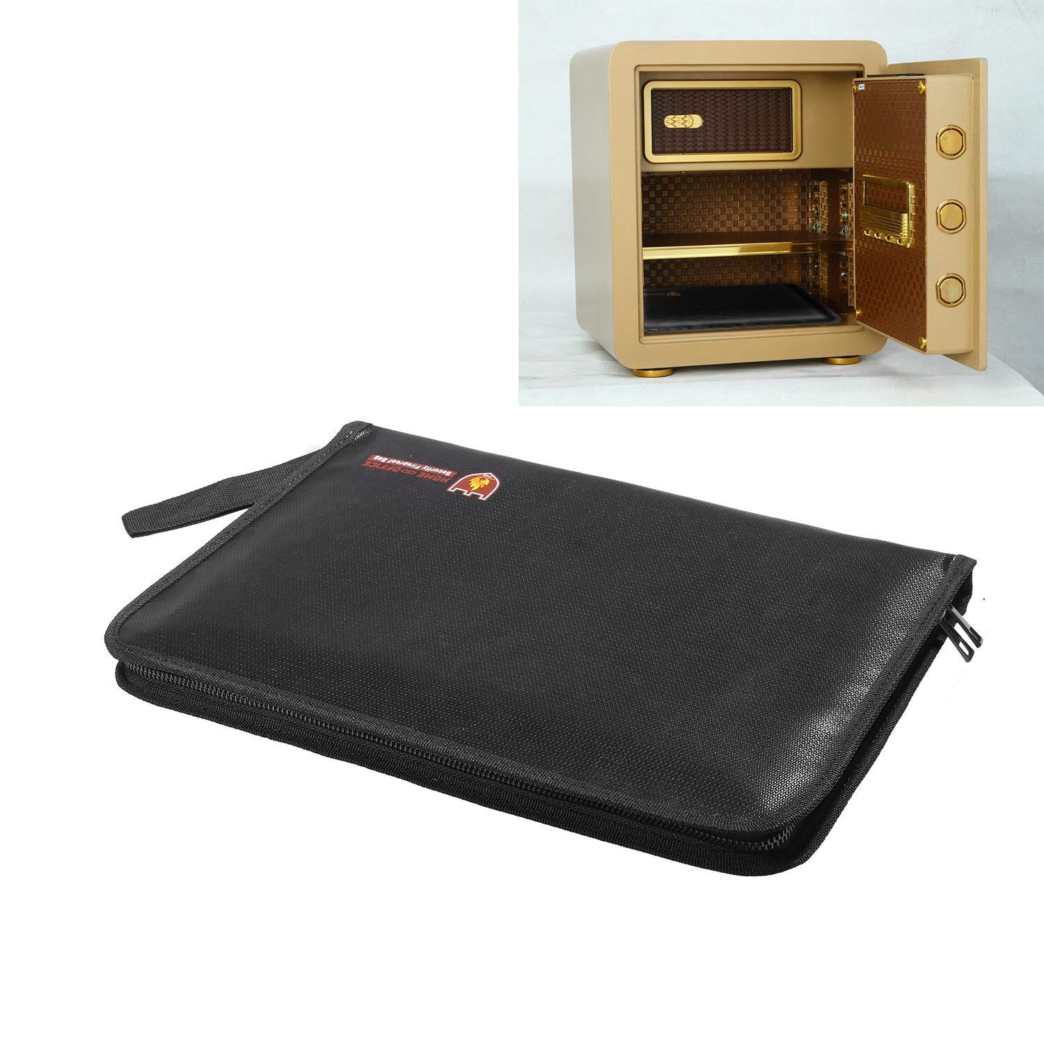 Feuerfeste Dateien Ordner Akkordeon Dokument Taschen 14,3x9,8 zoll A4 Größe 12 Taschen Nicht-Juckende Silikon Beschichtet Feuer beständig Sicher