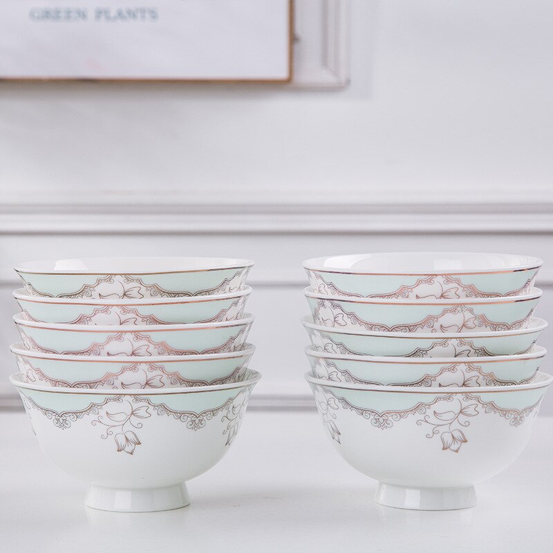 Jingdezhen keramik geschirr Knochen China einzigen schüssel Restaurant haushalt reis schüssel frische Chinesische runde aufkleber schüssel