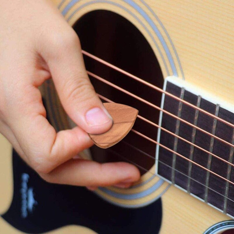 empfindlich Holz Gitarre wählen einstellen Plektrum Lagerung Inhaber fallen Kasten mit 3 stücke Gitarre wählt Holz Gitarre Zubehör