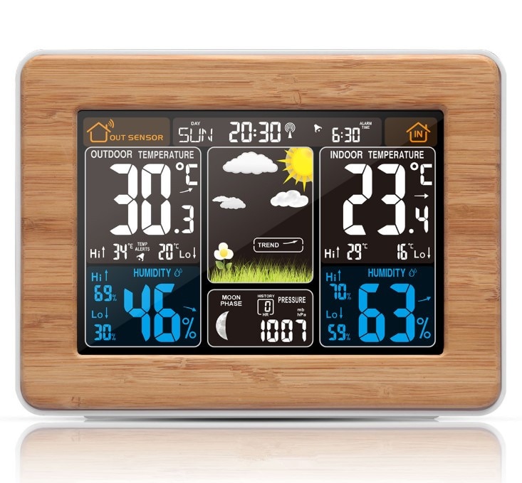 JOYLIVE Farbe Bildschirm nasser Prognose Uhr Radio Welle Uhr Multifunktionale Elektronische Wecker Drahtlose nasser Uhr