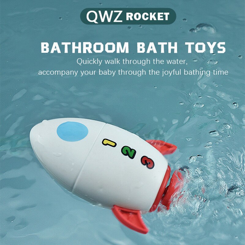 Schlecht Schlecht Dusche Baby Uhrwerk Schwimmen freundlicher Spielen Wasser Niedliche Kleine U-Boot Rakete Baden Badewanne Spielzeug Für Art
