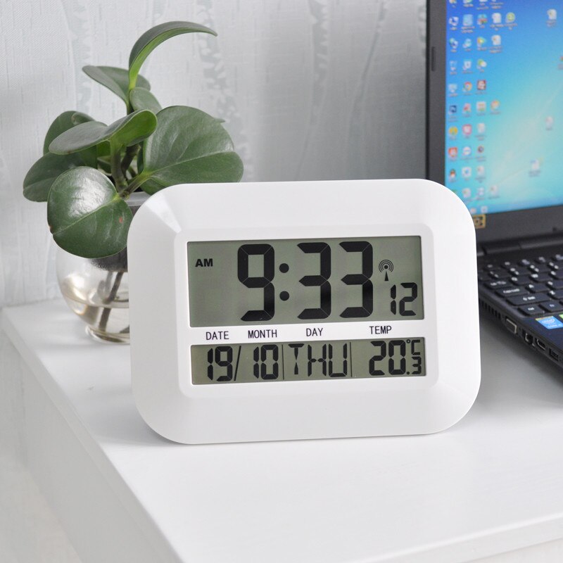 Digitale LED Wanduhr Große LED Wecker mit Hintergrundbeleuchtung Kalender Thermometer Büro Schreibtisch Uhr Uhr Digitale Wanduhr