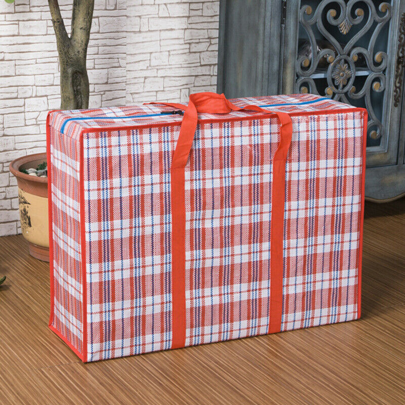 Kunststoff Tragbare Jumbo Wäsche Reißverschluss wiederverwendbar Starke Einkaufen Lagerung Tasche Wäsche Lagerung fallen Gepäck Tasche mit Reißverschluss