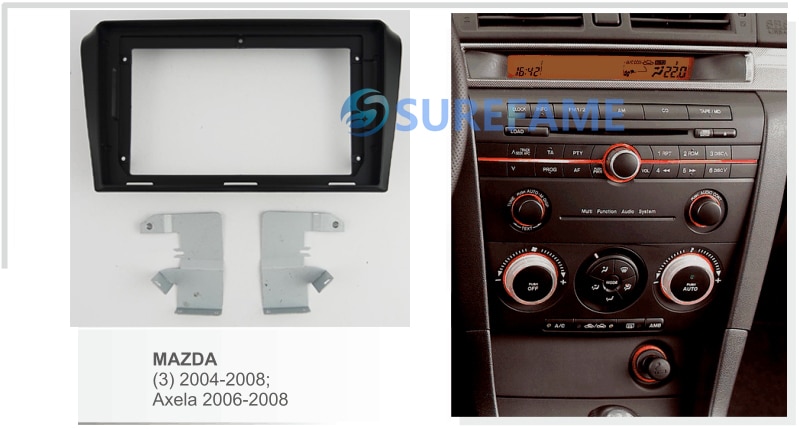 9 Zoll Auto Faszie Radio Tafel für Mazda 3 2004; axela 2006 Bindestrich Bausatz Installieren facia Lünette Adapter trimmen Platte Konsole