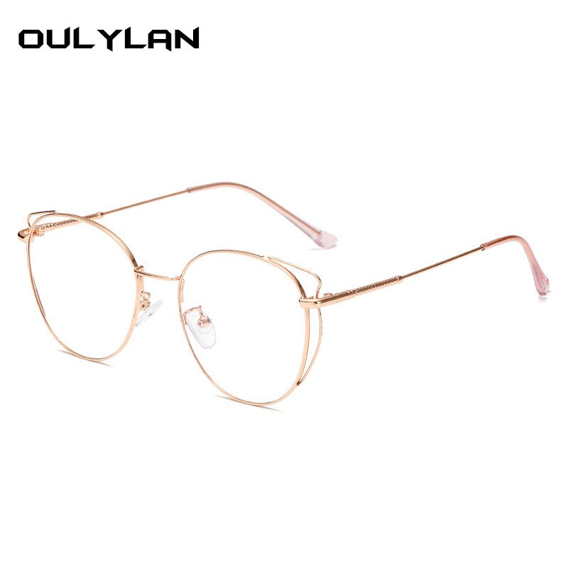 Oulylan Anti Blau Licht Katze Brillen Rahmen Frauen Klare Linse Computer Brillen Damen Jahrgang transparent Brillen