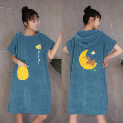 Schnelle Absorbieren Wasser Ändern Kleid Strand Handtuch draussen Sport Weiche Haptik Mit Kapuze Schlecht Handtücher Kleid Poncho Schwimmen Mantel