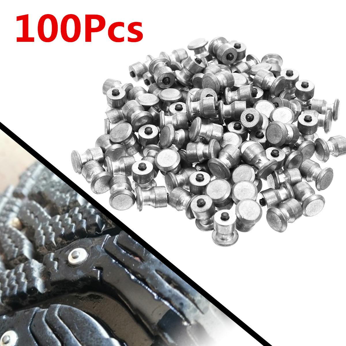100 stücke Winter Rad Stollen Auto Reifen Bolzen Schraube Schnee Spikes Reifen Schlitten Schnee Ketten Nieten Für Schuhe ATV Auto motorrad Reifen 8x10mm