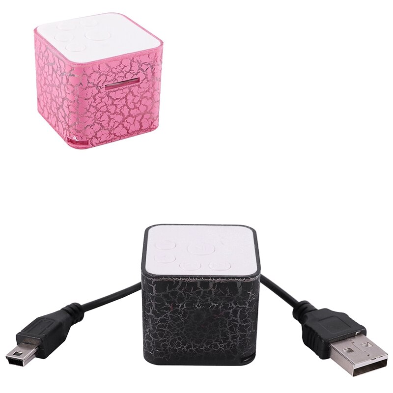 2x Externe Klang 120Mah Mini USB 4H MP3 Spieler 32X30X30mm Bunte Licht 3,5mm Mp3 Rosa & Schwarz