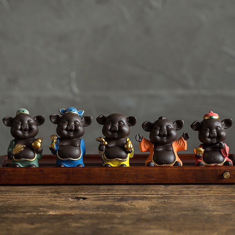 Wufu Schwein Tee Haustier Dekoration ErhöHenne Kann Boutique Kreative Heimat Dekoration Kreative Tee Tisch Tee Tablett Tee-einstellen Zubehör Schmuck