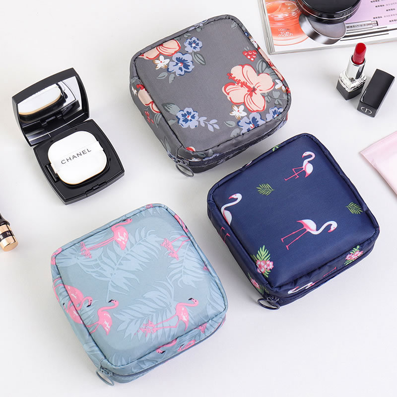 FUDEAM Mini Oxford Tuch Frauen Lagerung Kosmetik Tasche Karikatur Reisen Kultur Organisieren Mini machen-hoch fallen Weibliche Sanitär Pad Tasche