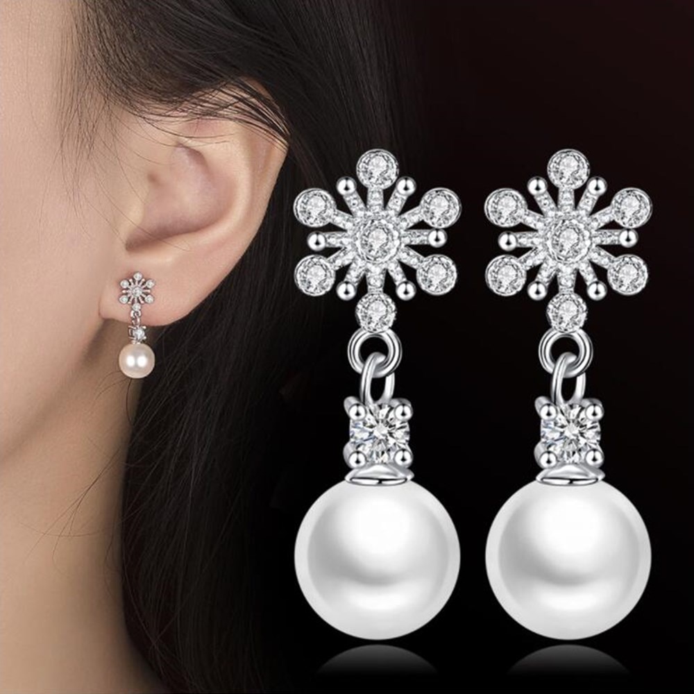 NEHZY 925 Sterling silber neue Zucht Ohrringe retro Einfache Zirkonia Ohrringe Perle Schmuck