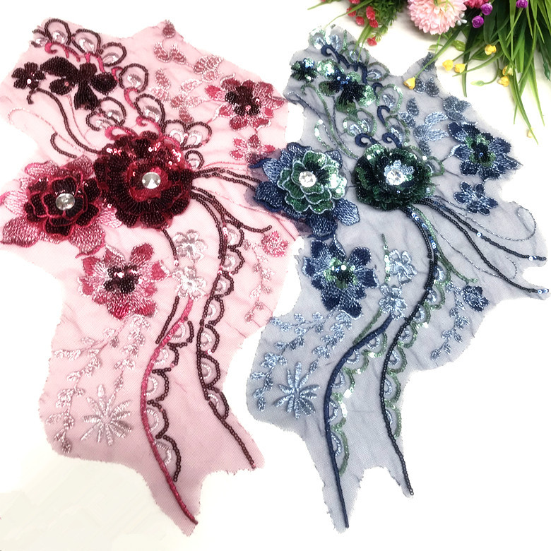 Dreidimensionale pailletten blume zubehör kleid Dreidimensionale stickerei näGel, perle spitze blume spitze zubehör