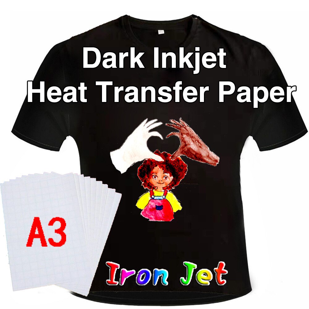 A3 Dunkle Farbe Baumwolle Tuch DIY Eisen Wärme Presse Papier T-Shirt Inkjet Sublimation Druck Papier Thermische Transfer Papier