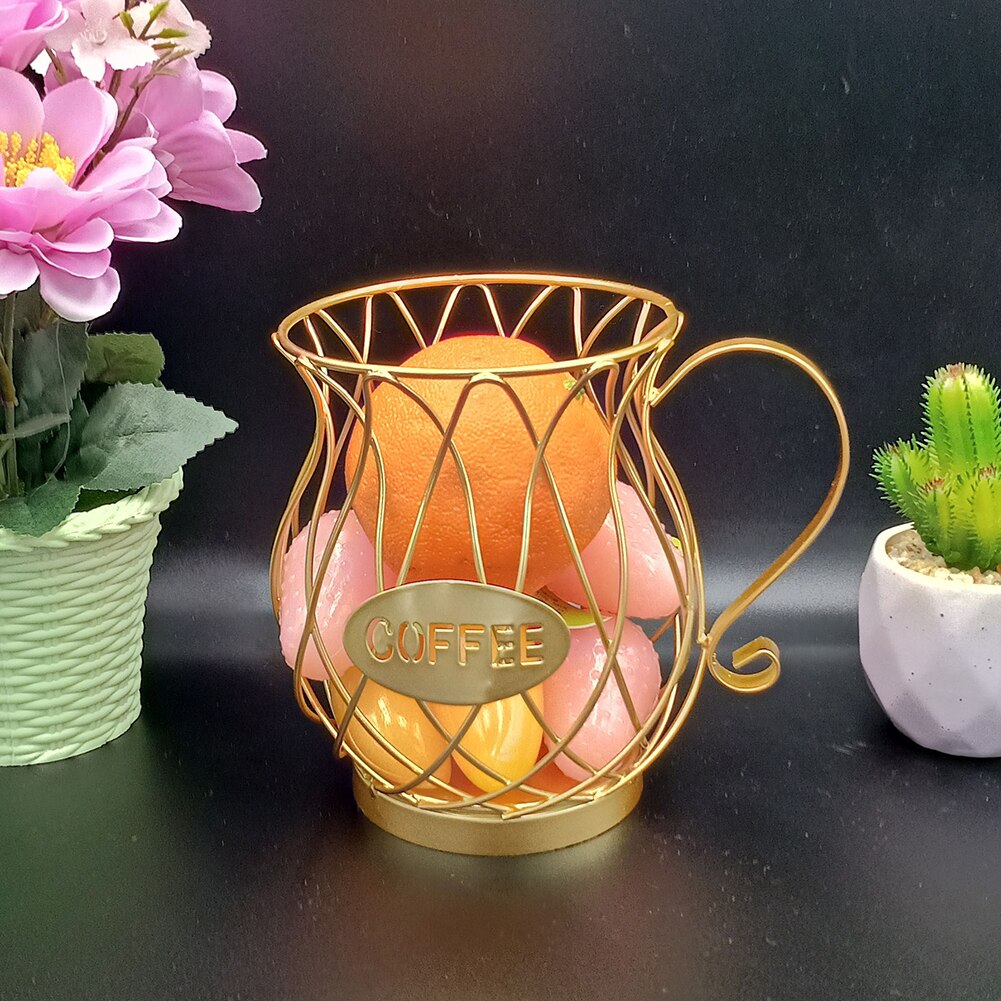 nordisch Eisen Kunst Höhlte Kaffee Kapsel Lagerung Korb Kreative Kaffee Tasse Geformt Obst Kaffee Schote Organizer Halfter für Heimat