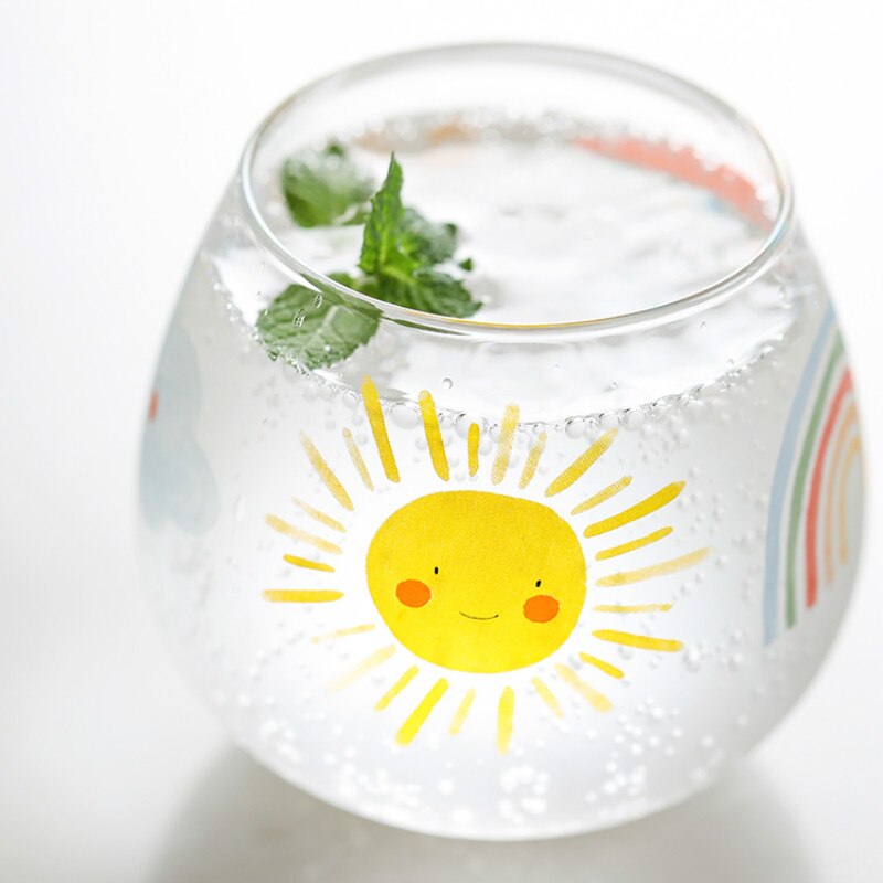 nordisch Kreative Glas Tasse Nette Kunst Küche Reise Wasserdicht transparent Esszimmer Glas Tasse Copas De Wein Hause Getränk DB60BL