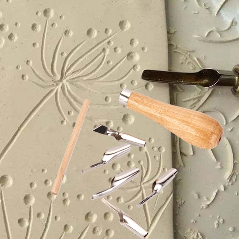 Keramik Keramik Tonne Bildhauerei werkzeuge Holz Linoleum blöcke Stempel Carving Werkzeuge gefertigt und Scharf klinge Cutter