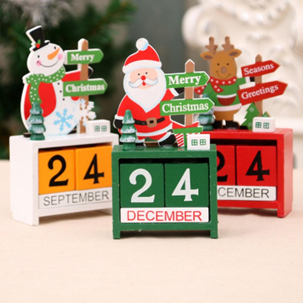 Weihnachten Mini Kreative Holz Weihnachten Kalender Reizende Nette Holz Weihnachten Kalender Schreibtisch Ornament Dekoration