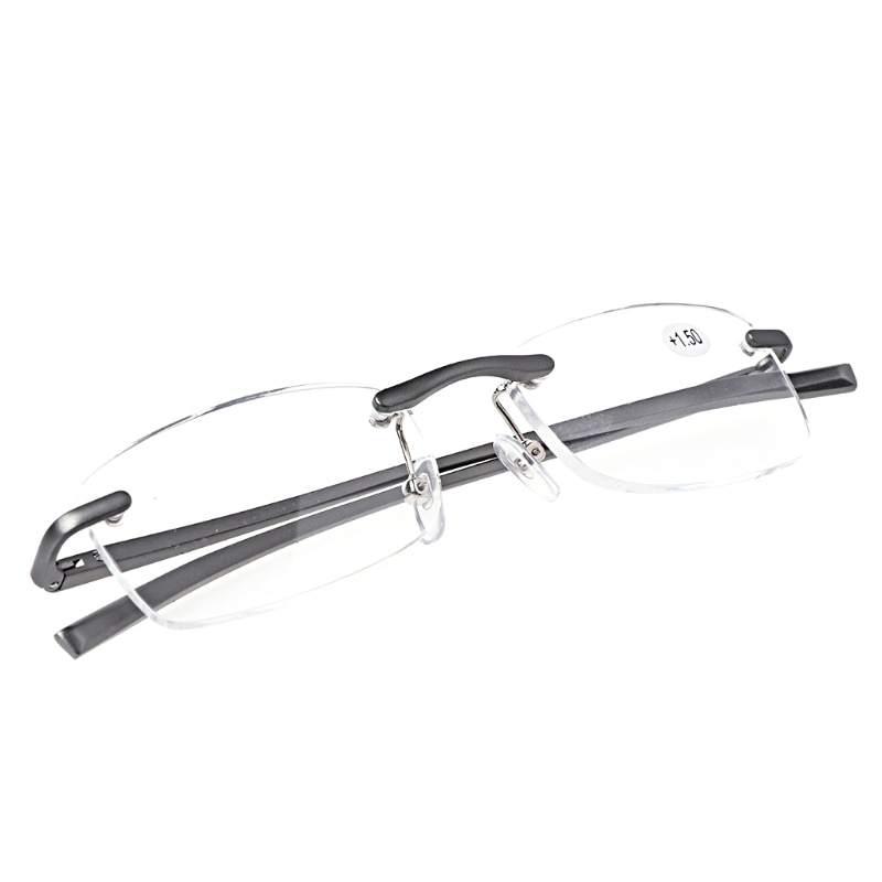 Aluminium Legierung Randlose Lesebrille Presbyopie Brillen Harz Objektiv + 1,0 bis + 3,5