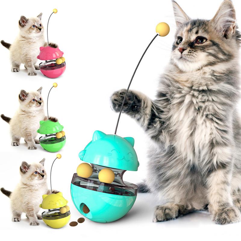 Interaktive Katze Spielzeug Becher Leckage Lebensmittel Ball Umweltfreundliche ABS Lebensmittel Container Spender Katze Selbst Teaser Stock Jouet Plaudern