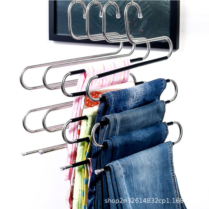 Multi-funktionale S-typ hosen Gestell edelstahl multi-schicht hosen Gestell spurlose erwachsene hosen aufhänger