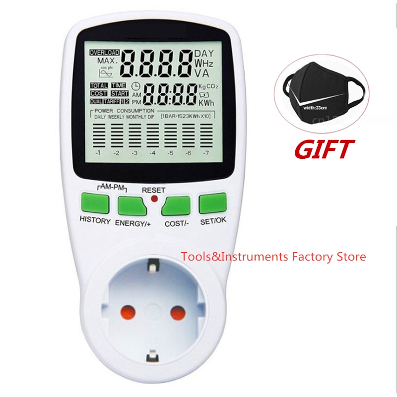 LCD Digital Energie Meter Wattmeter Leistung Strom Kwh Energie Meter EU Französisch uns UK AU Sauerei Auslauf Energie Analyzer