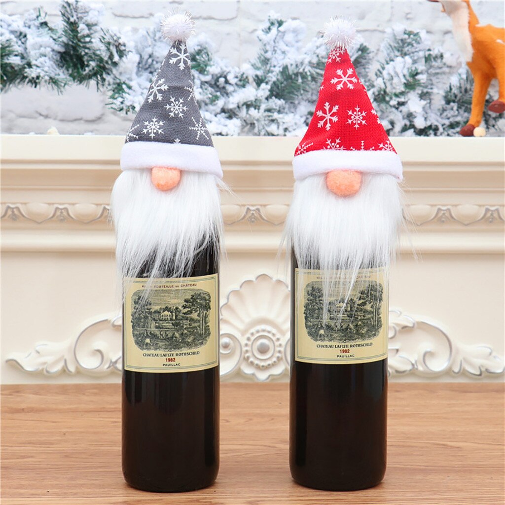 Wein Flasche Abdeckung Weihnachten Dekorationen Gesichtslosen Puppe Wein Flasche Tasche Weihnachtsdeko Tabelle Dekor Bolsas Para Botellas De Wein
