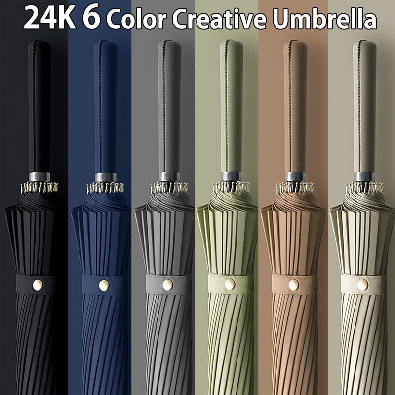 Lange Regenschirm 24k Starke Winddicht Geschäft Großen Regenschirm Regen Frauen Golf Fiberglas Familie Mann Regenschirm Paraguas