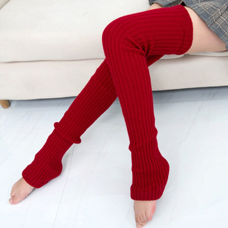 Warme Gestrickte Nicht-Unterhose Socken Beinlinge Frauen Warme Kniehohe Winter betroffen Feste Socken Warme Stiefel Manschetten Lange socken