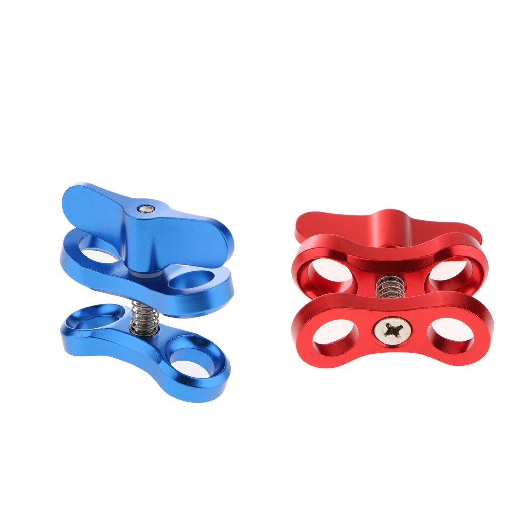 2 stück CNC Aluminium Tauchen Ball Beitreten Klemme montieren Arm-Hohe flexibel Wechsel gemeinsam für GoPro6/5/4/3 verrotten Blau