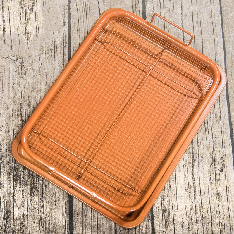 Öl Lebensmittel Korb Filter Edelstahl Behälter Einfach Griffen Mit Tablett Mikrowelle Backen Gestell Für Küche gebraten Lebensmittel